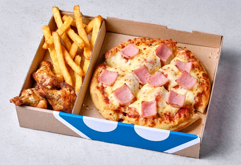 Pizza Classique Jambon + 2 accompagnements