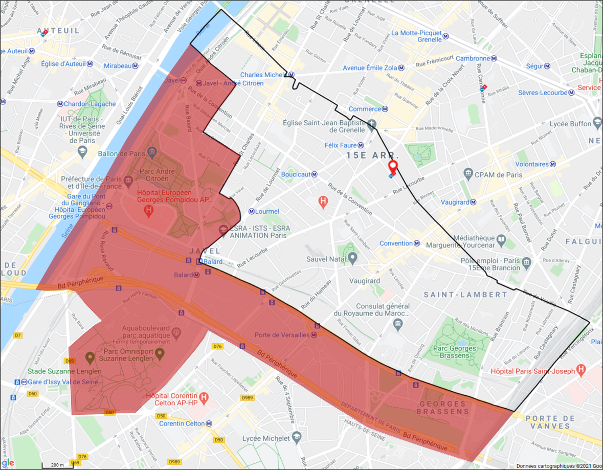 Carte Paris 15