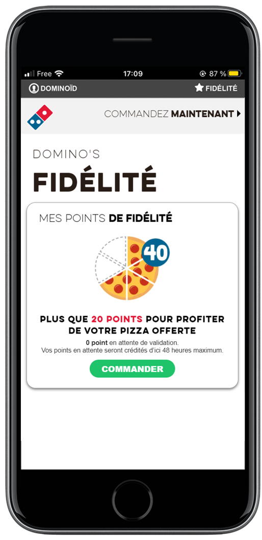 Application Domino's fidélité