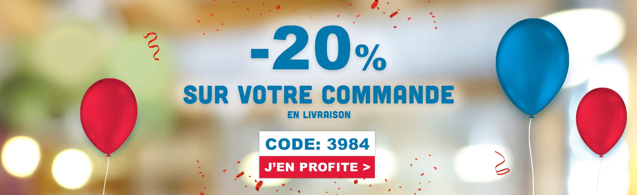 -20% sur votre commande en livraison