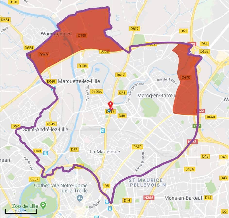 Carte Marcq-en-Baroeul