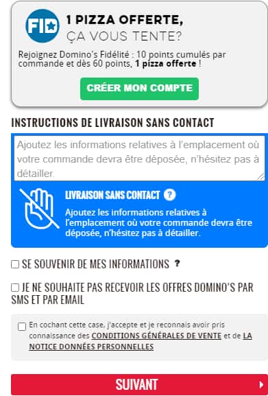 Livraison sans contact